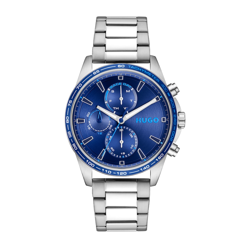 Main Image 1 of Men's HUGO #DRIFT Blue Dial Stainless Steel Bracelet Watch