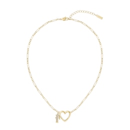Lacoste Women's Elyse Crystal Pavé Crocodile & Gold IP Heart Necklace
