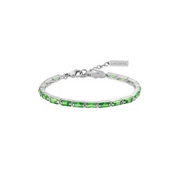 Lacoste Women's Duchess Green Crystal Stainless Steel Tennis Bracelet