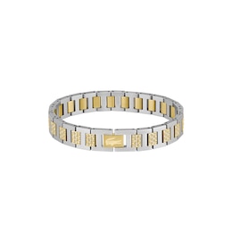 Lacoste Men's Metropole  Crystal & Two Tone Gold IP Stainless Steel Bracelet
