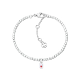 Tommy Hilfiger Women's Stainless Steel and Crystal Tennis Bracelet