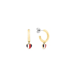Tommy Hilfiger Women's Gold Tone IP Stainless Steel Huggie Hoop Earrings