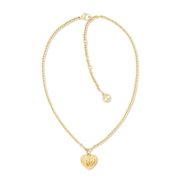 Tommy Hilfiger Women's Gold Tone IP Stainless Steel Vintage Heart Necklace