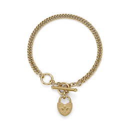 Olivia Burton Gold IP Lock Heart Toggle Bracelet