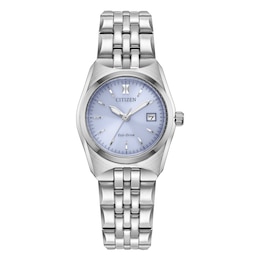 Citizen Corso Women's Eco-Drive Purple Dial Stainless Steel Bracelet Watch