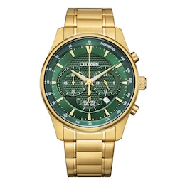 Citizen Sport Men's Green Dial Gold-Tone Stainless Steel Bracelet Watch
