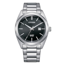 Citizen Classic Men's Black Dial Silver-Tone Stainless Steel Bracelet Watch