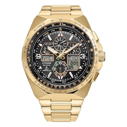 Citizen Promaster Men's Skyhawk A-T Eco-Drive Black Dial & Golden Stainless Steel Bracelet Watch