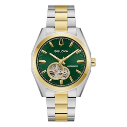 Bulova Surveyor Green Dial & Two-Tone Stainless Steel Bracelet Watch
