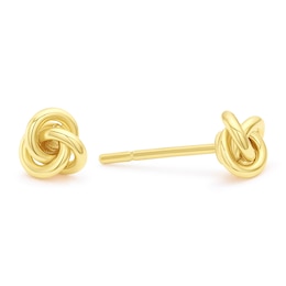 Yellow Gold Plated Sterling Silver Knot Stud Earrings