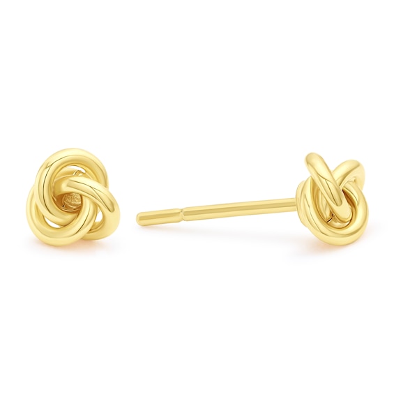 HS Edit ESSENTIALS Yellow Gold Plated Sterling Silver Knot Stud Earrings