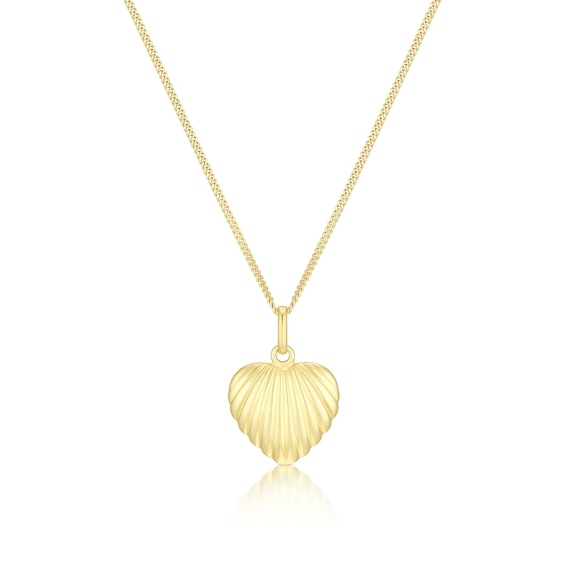 HS Edit ESSENTIALS Yellow Gold Plated Sterling Silver Shell Heart Pendant