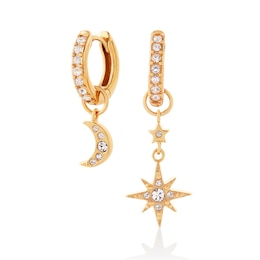 Olivia Burton Yellow Gold Tone Celestial Hoop Earrings