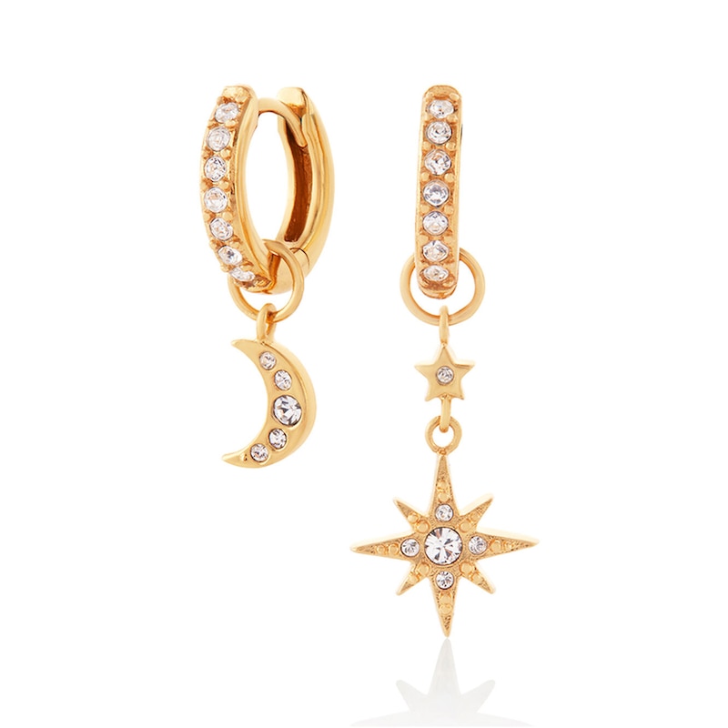 Olivia Burton Yellow Gold Tone Celestial Hoop Earrings