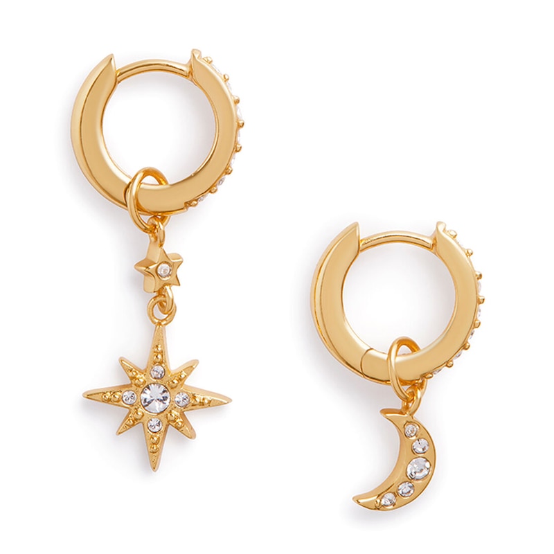 Olivia Burton Yellow Gold Tone Celestial Hoop Earrings