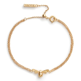 Olivia Burton Yellow Gold Tone Lucky Bee Chain Bracelet