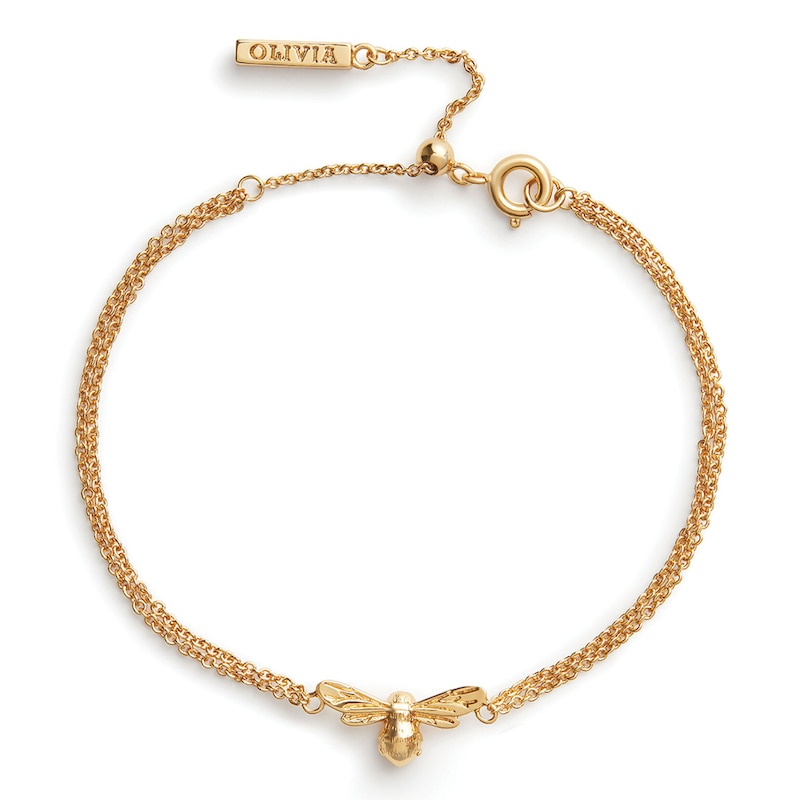 Main Image 1 of Olivia Burton Yellow Gold Tone Lucky Bee Chain Bracelet