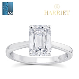 Harriet Platinum Emerald Solitaire 2.30ct Lab Grown Diamond Ring