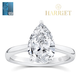 Harriet Platinum Pear Solitaire 2.30ct Lab Grown Diamond Ring