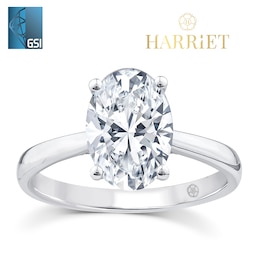 Harriet Platinum Oval Solitaire 2.30ct Lab Grown Diamond Ring