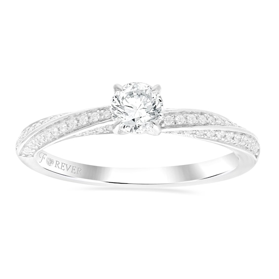 The Forever Diamond Signature Platinum Twist 0.50ct Diamond Solitaire Ring