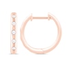Thumbnail Image 1 of 9ct Rose Gold 0.10ct Diamond Detail Hoop Earrings