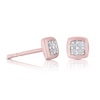 Thumbnail Image 1 of 9ct Rose Gold Cushion Shape Diamond Stud Earrings