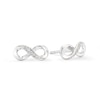 Thumbnail Image 1 of 9ct White Gold Infinity Diamond Stud Earrings