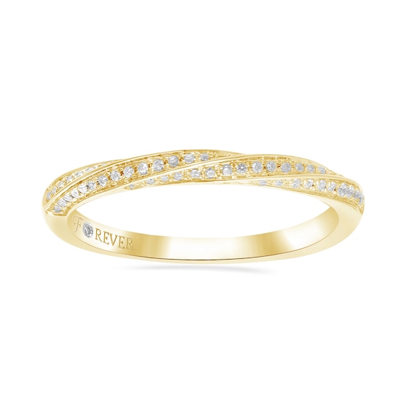 The Forever Diamond Signature 9ct Yellow Gold Twist Band 0.20ct Diamond Eternity Ring