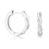 Thumbnail Image 1 of Sterling Silver Twisted Diamond Hoop Earrings