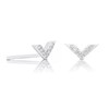 Thumbnail Image 1 of Sterling Silver V-Shape Diamond Stud Earrings