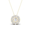 Thumbnail Image 1 of 9ct Yellow Gold 0.25ct Halo Diamond Pendant