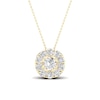 Thumbnail Image 0 of 9ct Yellow Gold 0.25ct Halo Diamond Pendant