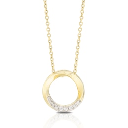 9ct Yellow Gold Circle Diamond Pendant