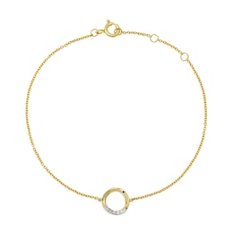 9ct Yellow Gold Circle Diamond Bracelet
