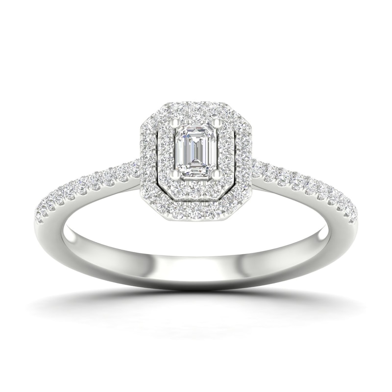 Main Image 1 of Engagement Ring The Diamond Story 18ct White Gold 0.40ct Total Diamond Ring