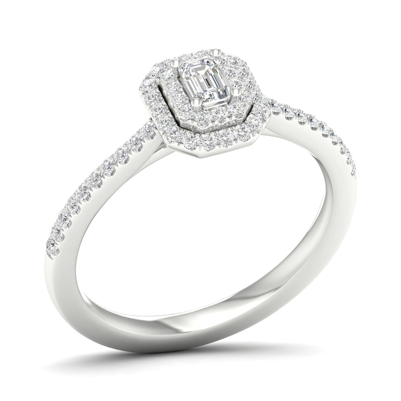 Main Image 4 of Engagement Ring The Diamond Story 18ct White Gold 0.40ct Total Diamond Ring