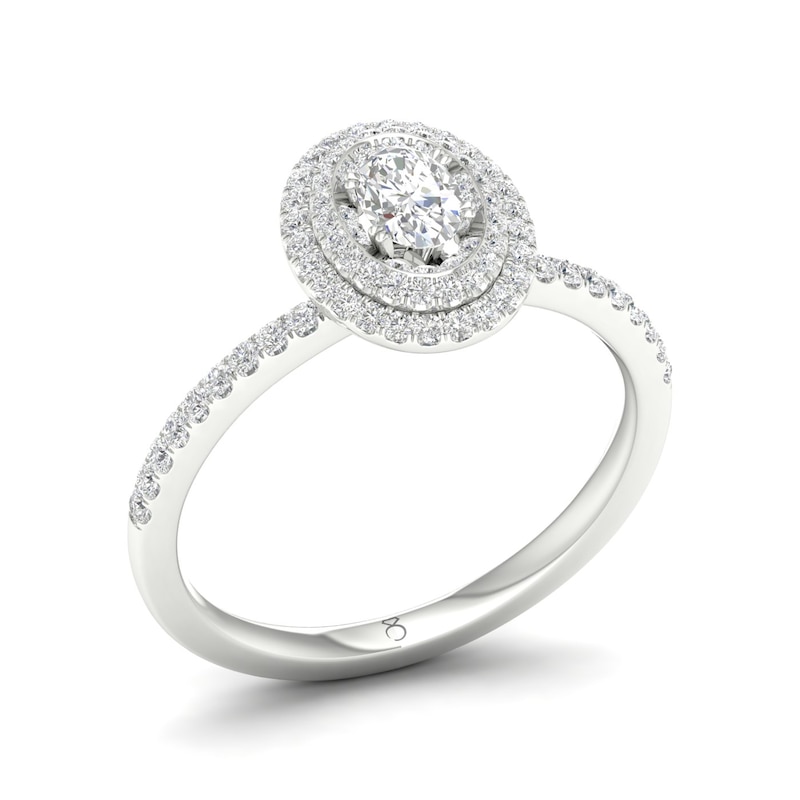 Main Image 4 of Engagement Ring The Diamond Story 18ct White Gold 0.50ct Total Diamond Ring