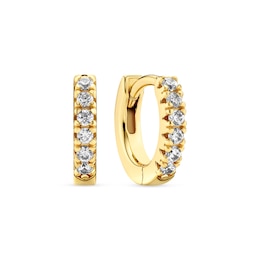 Sif Jakobs Ellera Piccolo Sterling Silver Yellow Gold Plated Cubic Zirconia Hoop Earrings