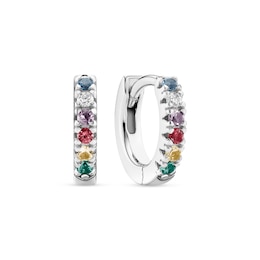 Sif Jakobs Ellera Piccolo Sterling Silver Multi-Colour Cubic Zirconia Hoop Earrings