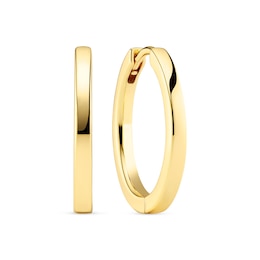 Sif Jakobs Ellera Pianura Grande Sterling Silver Yellow Gold Plated Polished Hoop Earrings