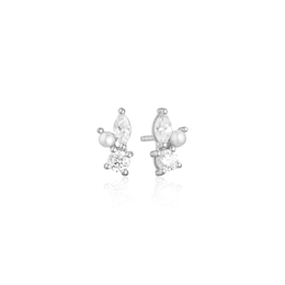 Sif Jakobs Adria Tre Piccolo Sterling Silver Cubic Zirconia & Freshwater Pearl Stud Earrings