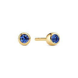 Sif Jakobs Sarzana Uno Sterling Silver Yellow Gold Plated Blue Cubic Zirconia Earrings