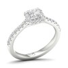 Thumbnail Image 3 of The Diamond Story 18ct White Gold Princess Halo 0.66ct Total Diamond Ring