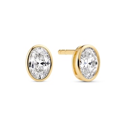 Sif Jakobs Sardinien Ovale Sterling Silver Yellow Gold Plated Oval Cubic Zirconia Stud Earrings