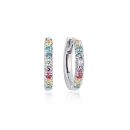 Sif Jakobs Ellera Medio Sterling Silver Multi-Colour Cubic Zirconia Hoop Earrings