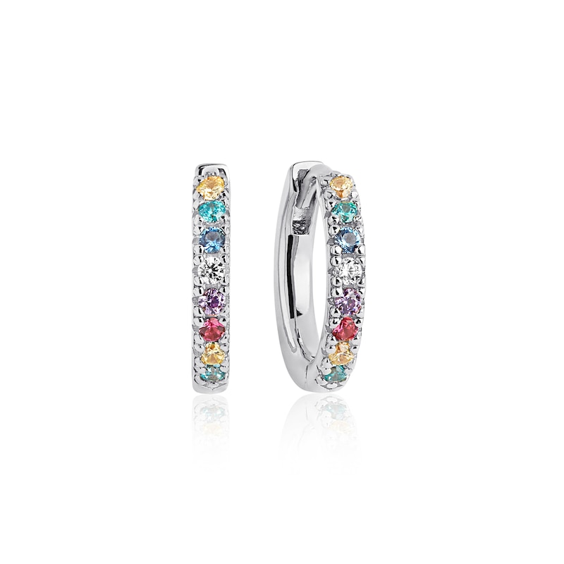 Main Image 1 of Sif Jakobs Ellera Medio Sterling Silver Multi-Colour Cubic Zirconia Hoop Earrings