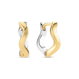 Sif Jakobs Ellera Waves Pianura Medio Sterling Silver & Yellow Gold Plated Two-Tone Wavy Hoop Earrings