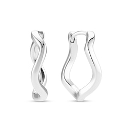 Sif Jakobs Ellera Waves Pianura Grande Sterling Silver Wavy Hoop Earrings