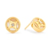 Sterling Silver & 18ct Gold Plated Vermeil Diamond & MOP Stud Earrings